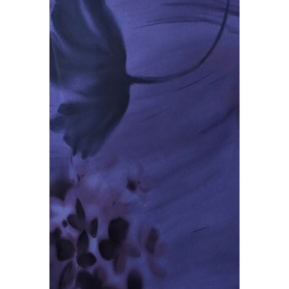 Vintage 90s Floral Chiffon Midi Dress 8 Asymmetric Fairy Grunge Whimsigoth Y2K - Picture 3 of 6